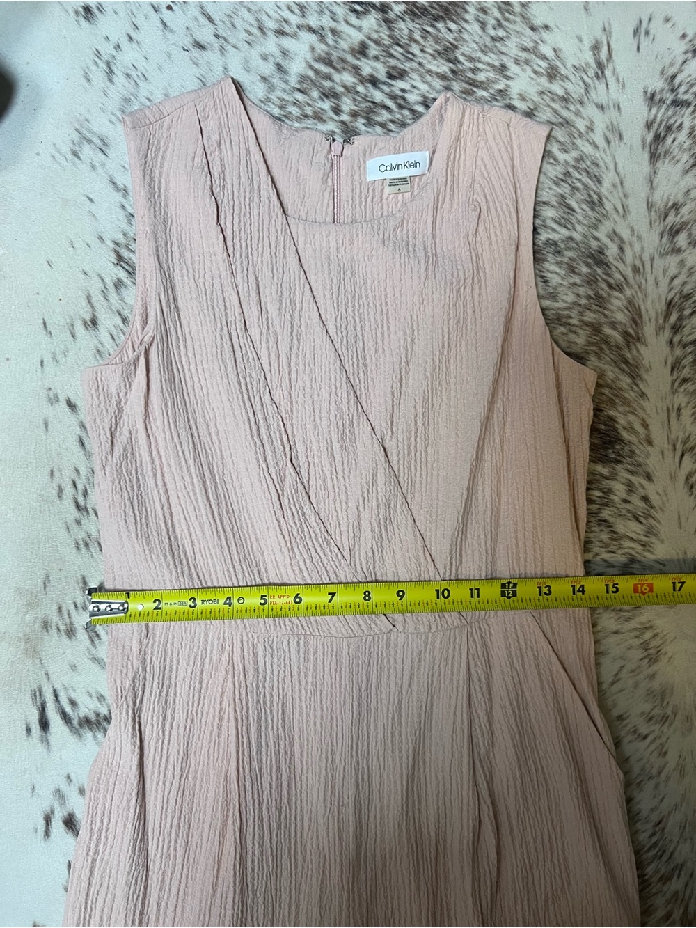 Calvin Klein Sleeveless Wide-Leg Jumpsuit in Light Taupe - Picture 6 of 13